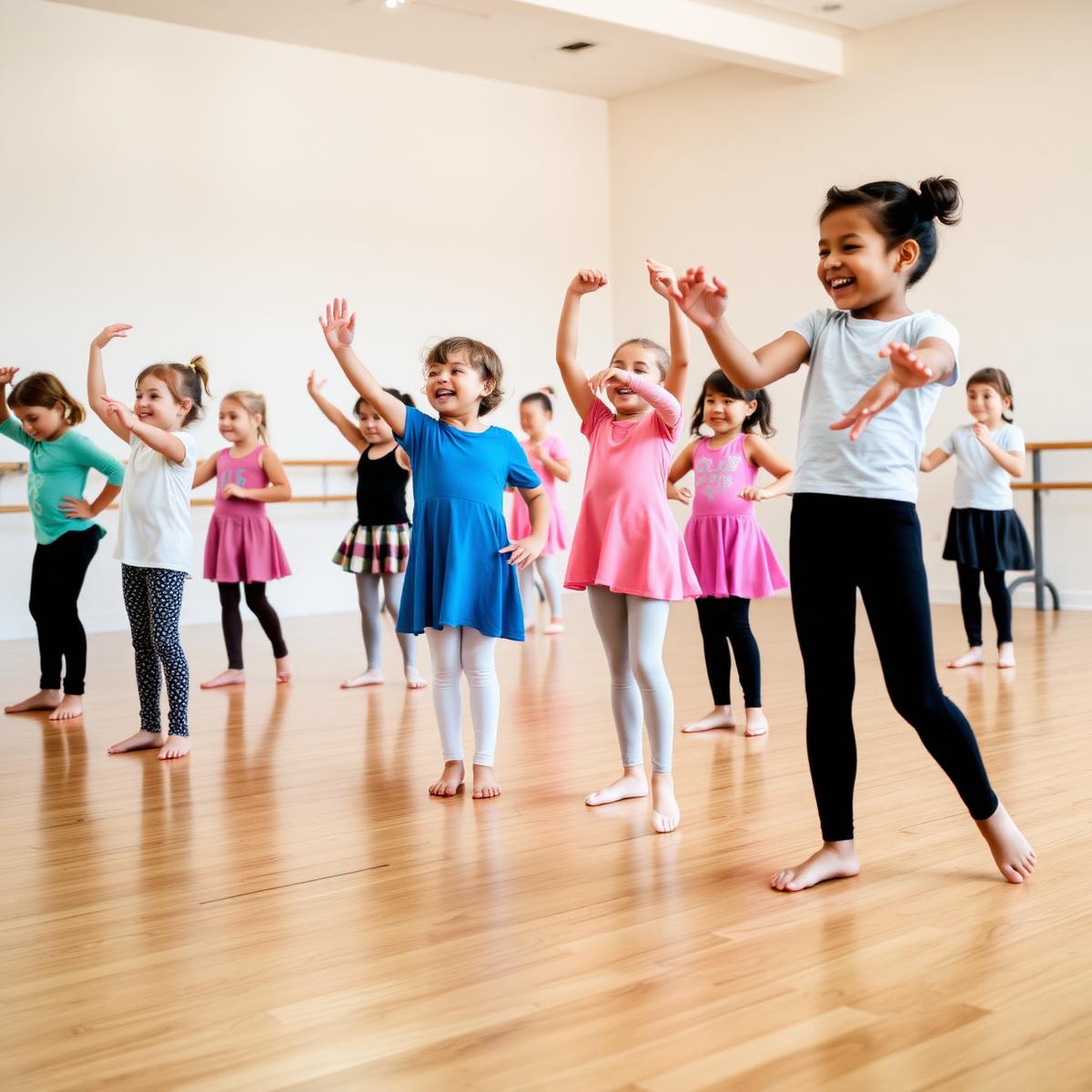Grupă de copii la un curs de dans Happy Star